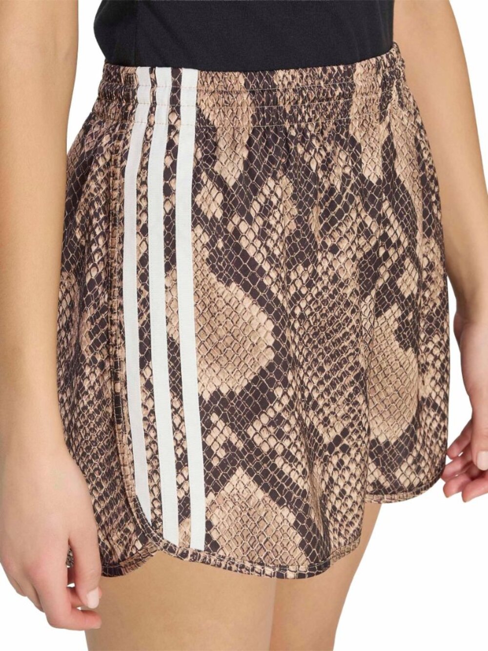 LAST PAIR! SZ SMALL - NWT ✨ adidas snake print SATIN shorts "Magic Beige" - Picture 7 of 9